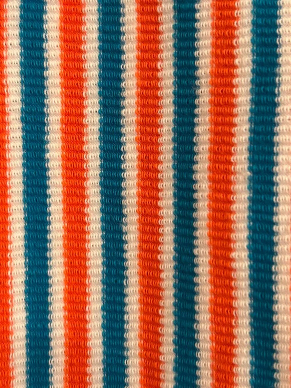 Vintage Fabric Yardage Doubleknit Blue Orange White